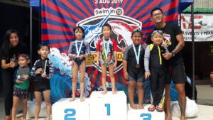 Young participants in Swimin12's annual swimming competition, Aqua Champs League Fest
